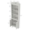 Inval Corner Bookshelf 70.02 in. H 5-shelf with Double Door Storage in Washed Oak BE-9204